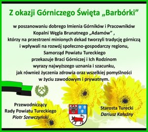 Zdjęcie główne dla wydarzenia: Życzenia dla Górników