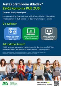 Zdjęcie główne dla wydarzenia: Informacja dla płatników składek o obowiązku posiadania profilu na PUE ZUS