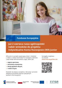 Zdjęcie główne dla wydarzenia: Projekt Indywidualne Konta Rozwojowe (IKR) Junior dla uczniów