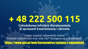 Zdjęcie główne dla wydarzenia: Infolinia w sprawach kwarantanny i zdrowia