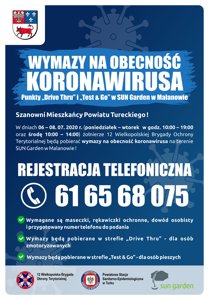 Zdjęcie główne dla wydarzenia: Strefa "Test & Go" dla mieszkańców Powiatu Tureckiego